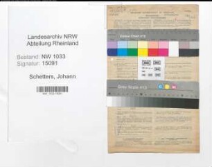 Entnazifizierung Johann Schetters , geb. 01.04.1890 (Kaufmann)