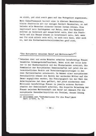 Die Europäerin zwischen Beruf und Mutterschaft