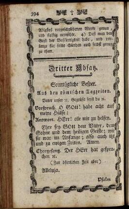 Dritter Absatz. Sonntägliche Vesper.
