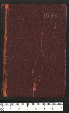 Taschenkalender mit tagebuchähnlichen Aufzeichnungen, 1935