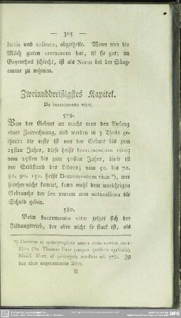 Zweiunddreißigstes Kapitel. De incremento vitae