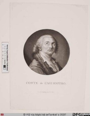 Bildnis Alessandro (conte di) Cagliostro (eig. Giuseppe Balsamo)