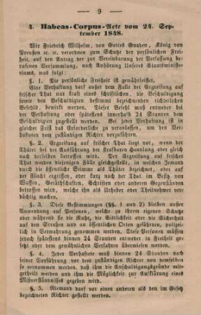 4. Habeas-Corpus-Acte vom 24. September 1848.