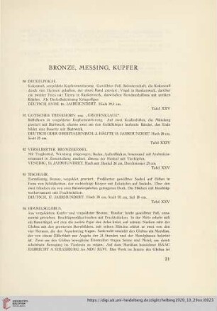 Bronze, Messing, Kupfer (Nr. 80-112)