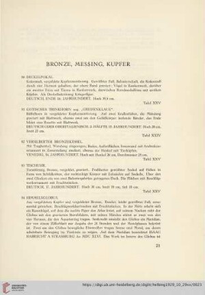 Bronze, Messing, Kupfer (Nr. 80-112)