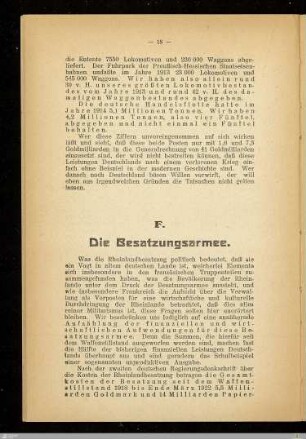 F. Die Besatzungsarmee