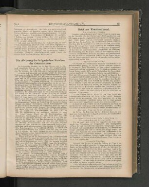 Brief aus Konstantinopel.
