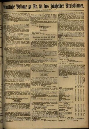 Zweite Ausgabe vom Samstag, den 13. Juli 1918.