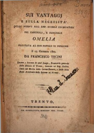 Sui vantaggj e sulla necessità delle nuove reg. Bav. scuole elementari pei fanciulli, e fanciulle