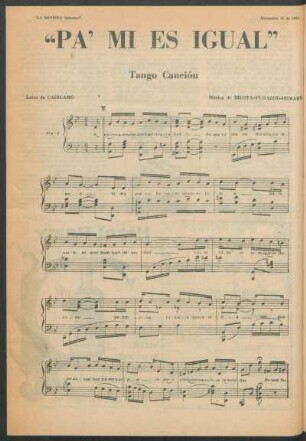 "Pa' mi es igual" - tango canción