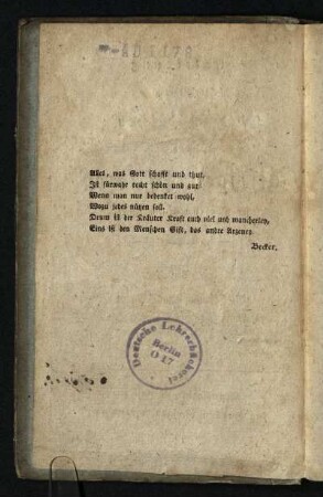 Alles, was Gott ...