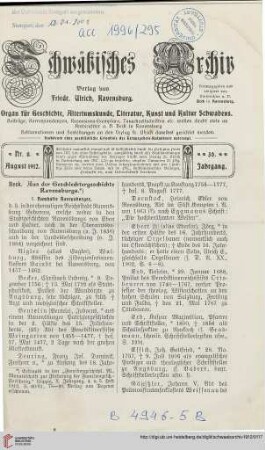 30: Aus der Geschlechtergeschichte Ravensburgs