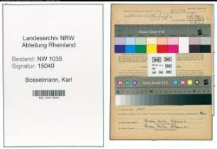 Entnazifizierung Karl Bosselmann , geb. 27.09.1888 (Foerdermaschinist)