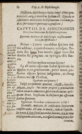Caput III. De Affectionibus.