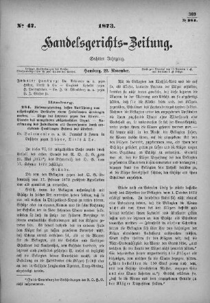 No. 47. 22. November 1873