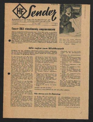 Betriebszeitung 'WF-Sender', Nr.7/1954 (19. März 1954)