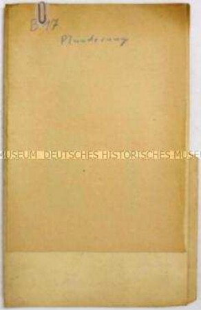 Mappe mit Abschriften von Dokumenten zum Kunstraub u.a. in Polen und den Niederlanden - Sachkonvolut Nürnberger Prozesse (englisch, deutsch)