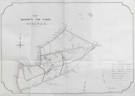Map to Brooke's ten years in Sarawak