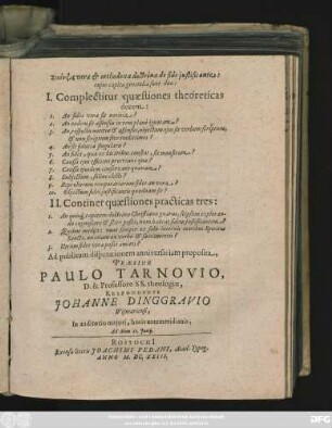 Synopsis verae & orthodoxae doctrinae de fide iustificante ...