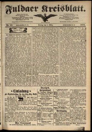 Zweite Ausgabe vom Freitag, den 04. März 1904.