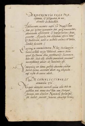 De reventia erga Praeceptores et diligentia in audiendis lectionibus.