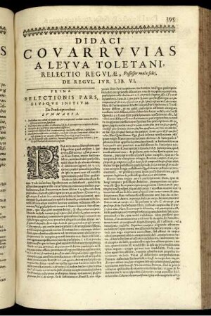 Didaci Covarrvvias a Leyva Toletani, relectio regvlæ, possessor malæ fidei, de regvl. ivr. lib. VI.