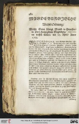Magdeburgische Wechsel=Ordnung