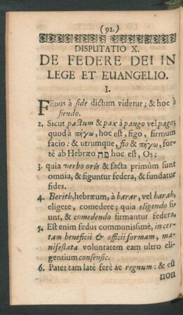 Disputatio X. De Federe Dei In Lege Et Evangelio.