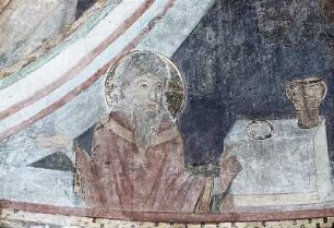 Thronende Muttergottes, umgeben von Heiligen