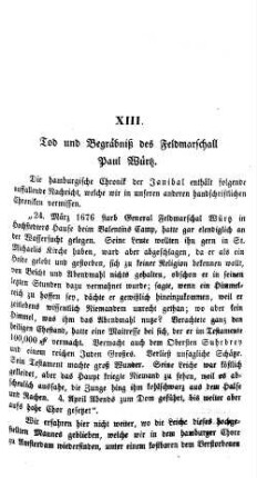 Tod und Begräbniß des Feldmarschall Paul Würtz