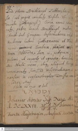 Lebenslauf von Johann Albert Safft.