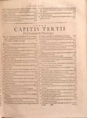 Index Capitis Tertii. De Charitate & Decalogo.