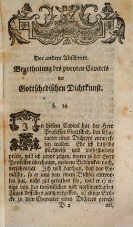 Georg Friedrich Meiers der Weltweisheit öffentlichen lehrers zu Halle Beurtheilung der Gottschedischen Dichtkunst, 2