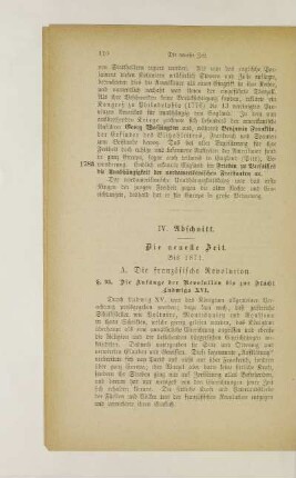 IV. Abschnitt. Die neueste Zeit. Bis 1871