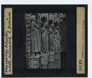 Straßburg, Münster : Südliches Westportal, linkes Gewände, Figuren