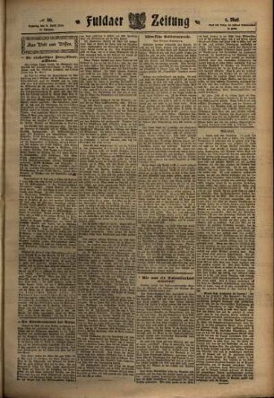 Vierte Ausgabe vom Samstag, den 09. April 1910.