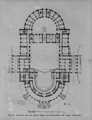 Dresden, Grundriss zum Wiederaufbau des abgebrannten Hoftheaters