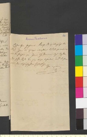 Brief von Sachsen-Weimar-Eisenach, Maria Pawlowna Erbgroßherzogin von an Goethe, Johann Wolfgang von