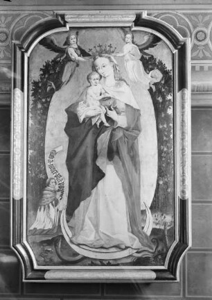 Von zwei Engeln gekrönte Mondsichelmadonna mit Stifter