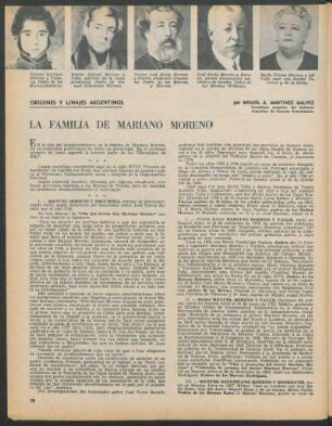 La familia de Mariano Moreno : Orígenes y linajes argentinos