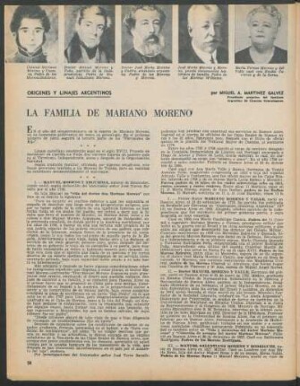 La familia de Mariano Moreno : Orígenes y linajes argentinos