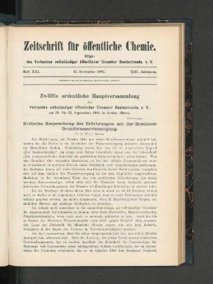 Heft XXI. 15. November 1907.