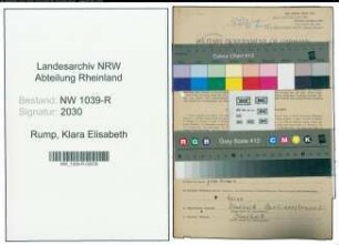 Entnazifizierung Klara Elisabeth Rump , geb. 19.02.1897 (Lehrerin)