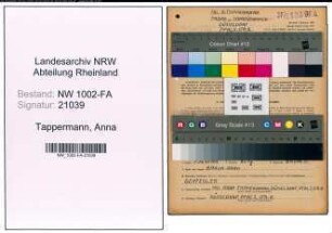 Entnazifizierung Anna Tappermann, geb. 24.07.1897 (Kauffrau)