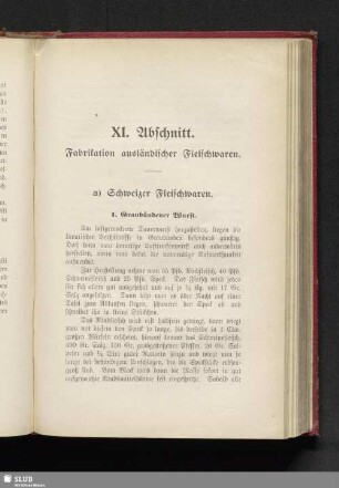 XI. Abschnitt. Fabrikation ausländischer Fleischwaren