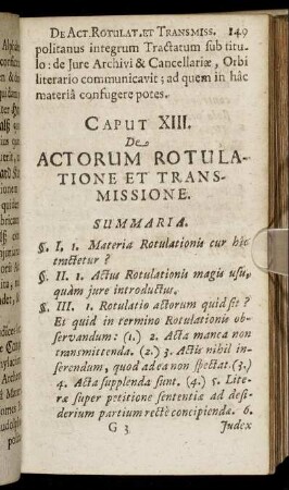 Caput XIII. De Actorum Rotulatione Et Transmissione.