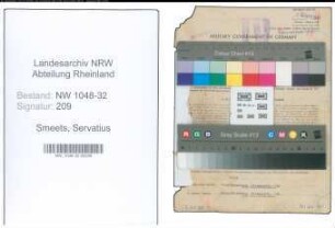 Entnazifizierung Servatius Smeets , geb. 22.10.1885 (Angestellter)