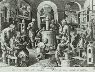 Die Destillation : Die Destillation, Stich 16. Jh.