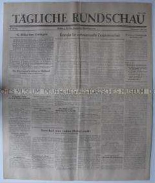 Sowjetische Tageszeitung für die deutsche Bevölkerung "Tägliche Rundschau" u.a. zum Nürnberger Prozess