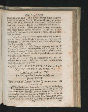Caput XV. De Bonis Operibus In Communi Et Particulari.